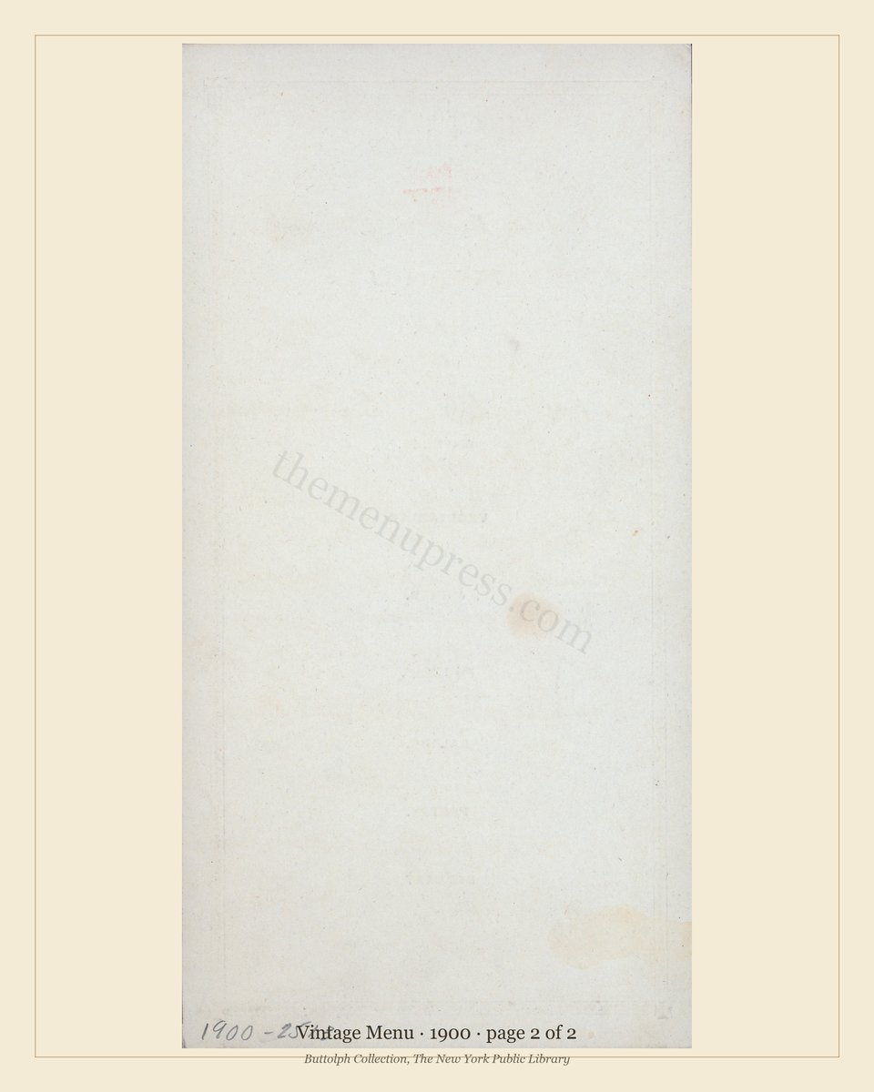 Vintage menu — page 2 of 2