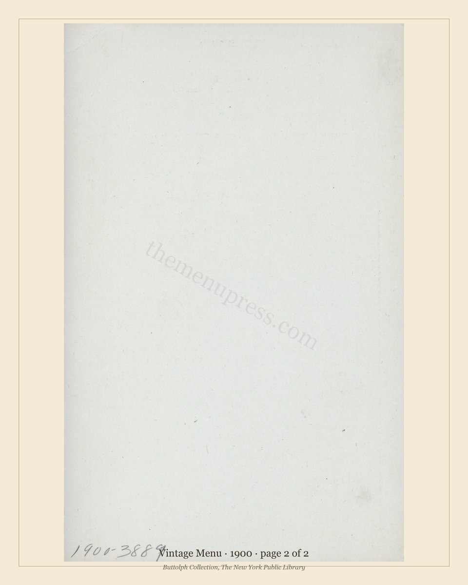 Vintage menu — page 2 of 2