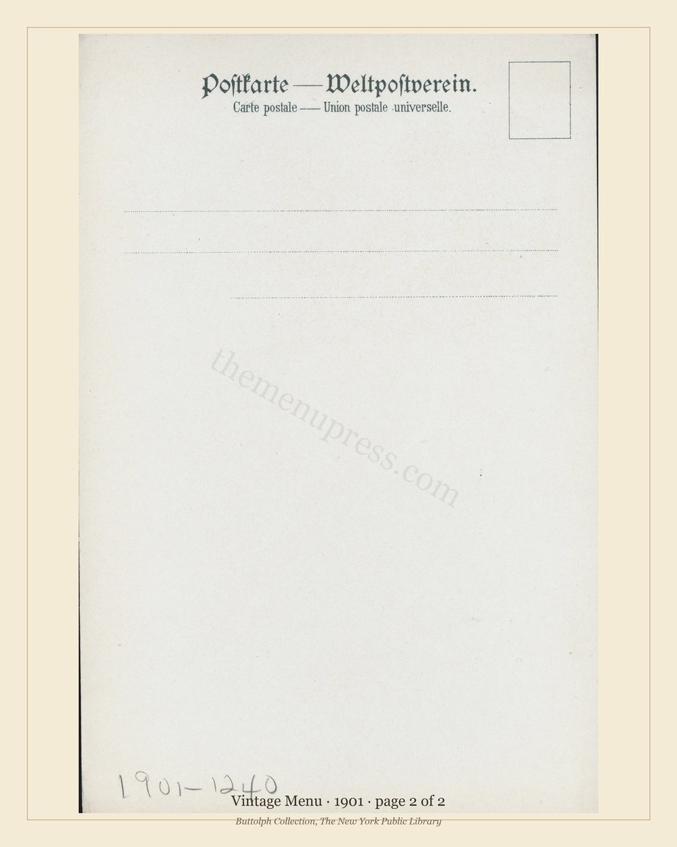 Vintage menu — page 2 of 2