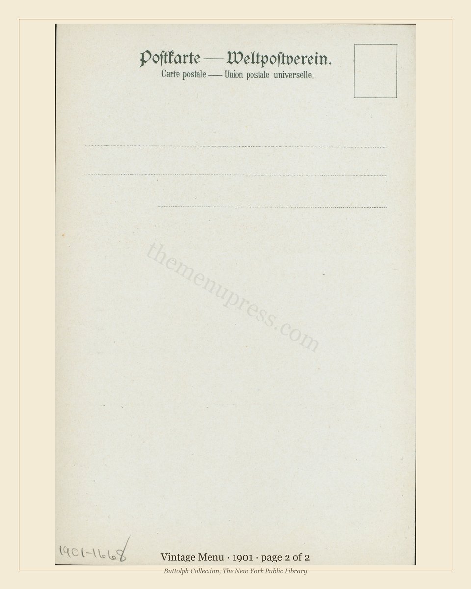 Vintage menu — page 2 of 2