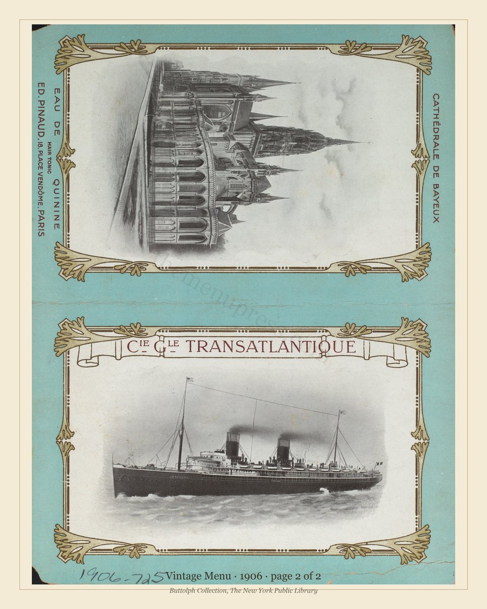 Vintage menu — page 2 of 2