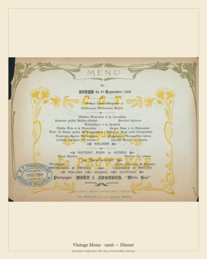 Vintage Menu · 1906 — Dinner