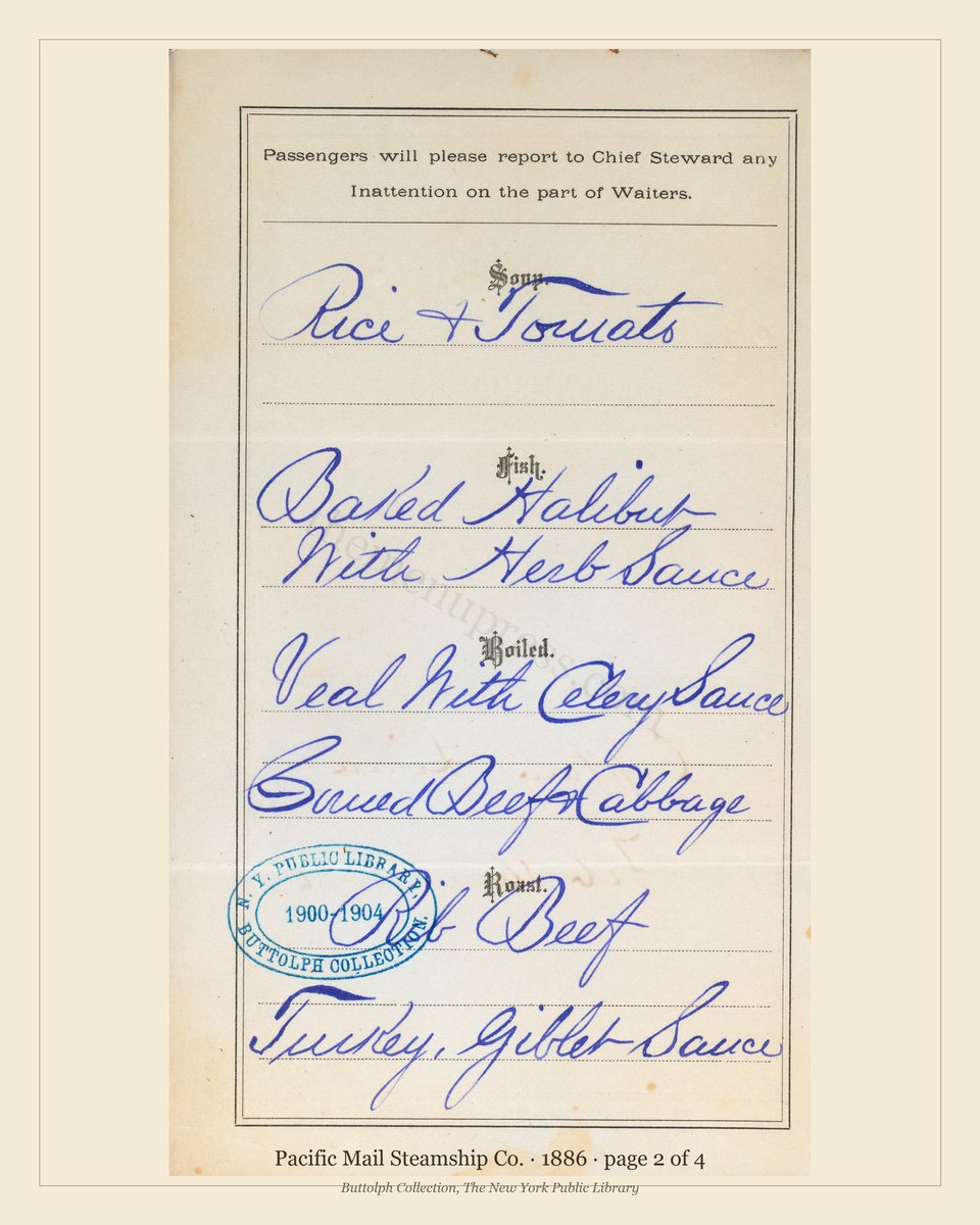 Vintage menu — page 2 of 4