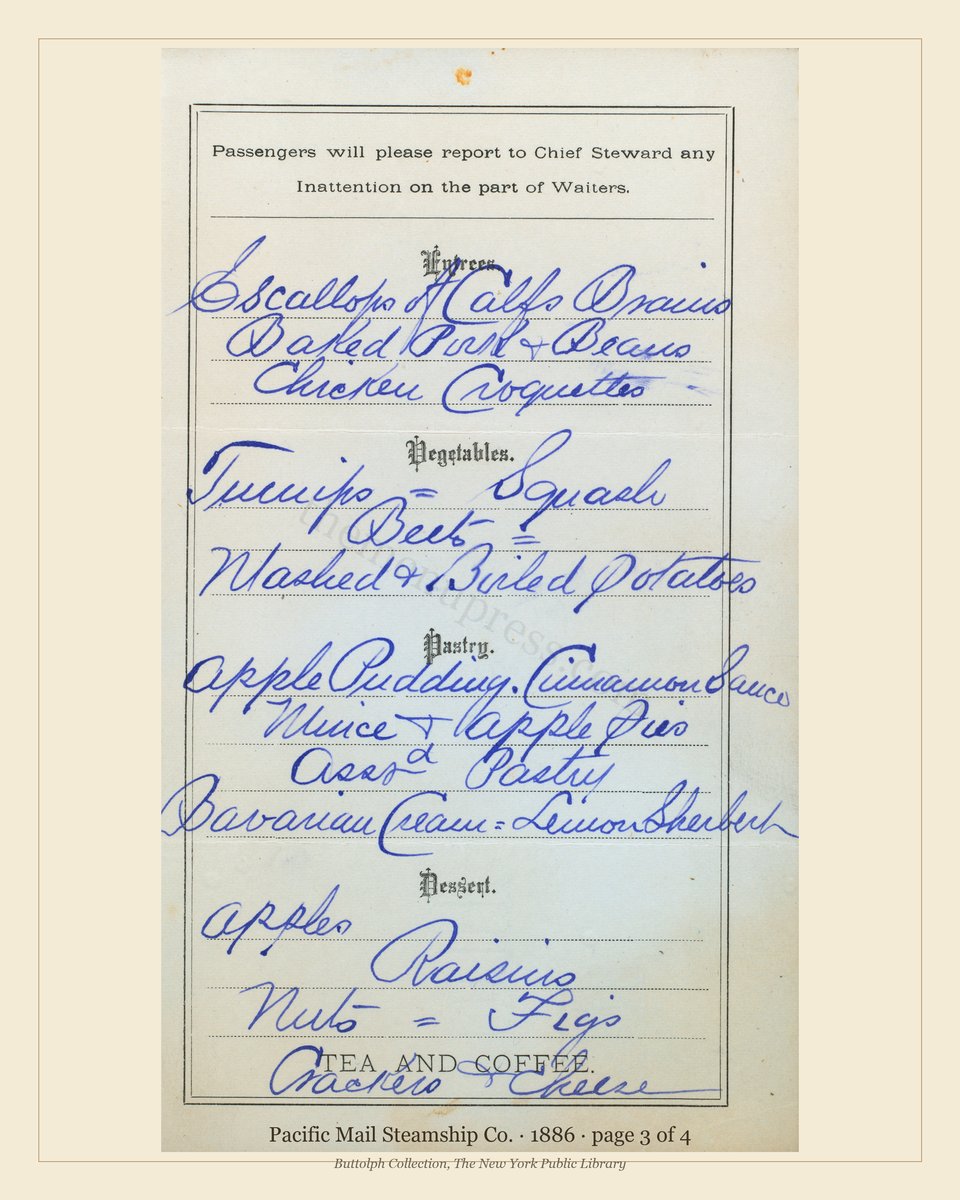 Vintage menu — page 3 of 4