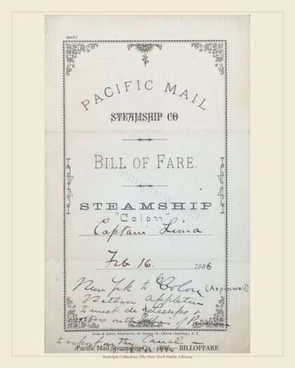 Pacific Mail Steamship Co. · 1886 — BILLOFFARE