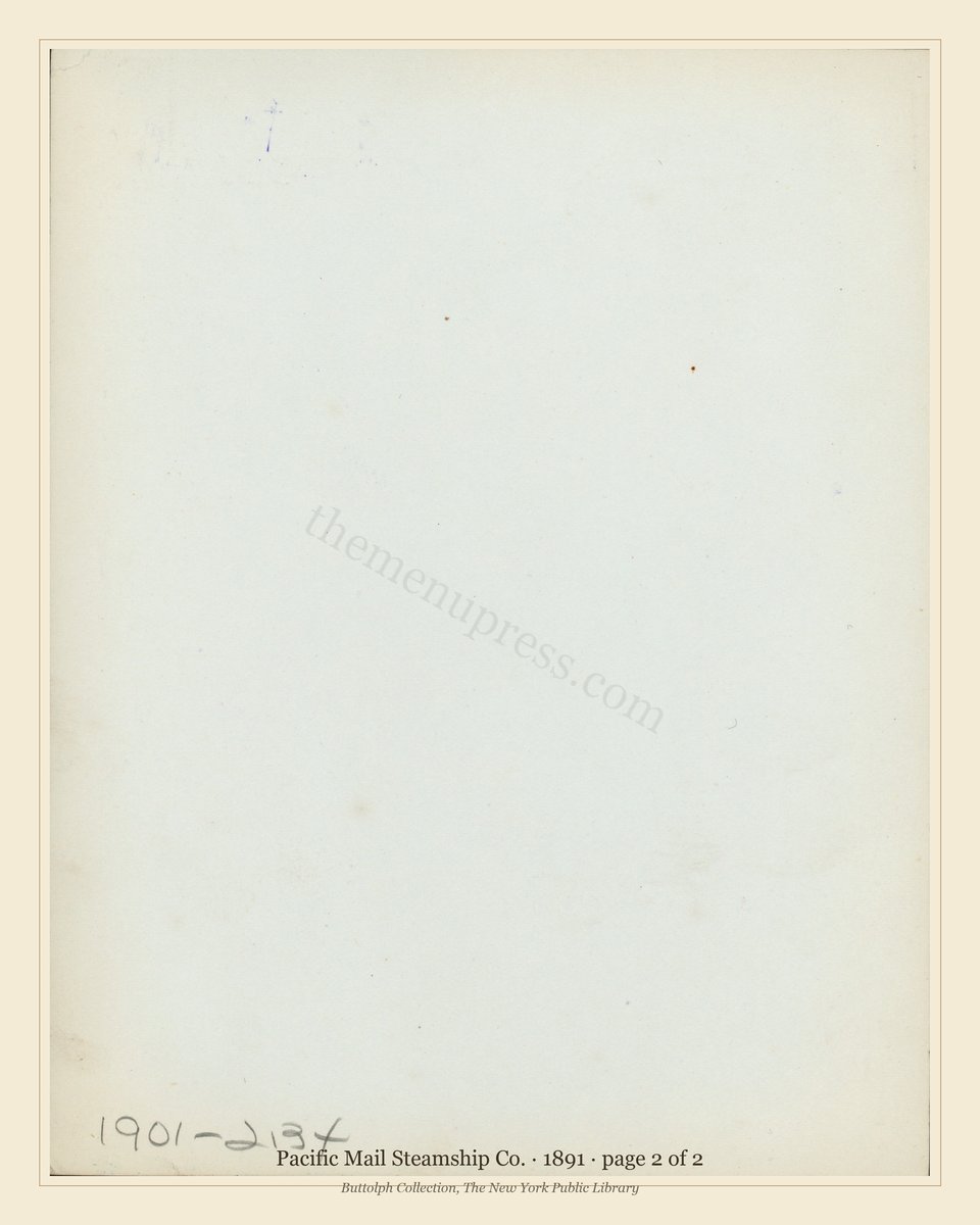 Vintage menu — page 2 of 2