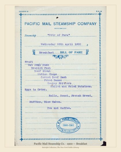 Pacific Mail Steamship Co. · 1900 — Breakfast