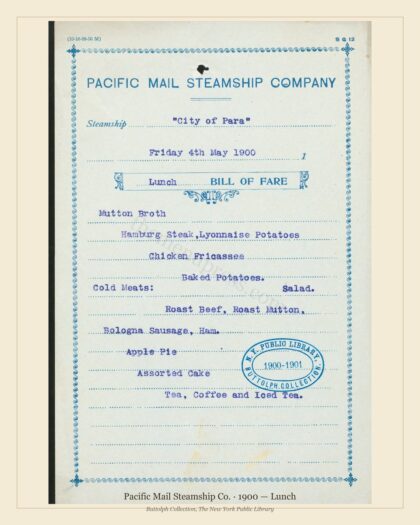 Pacific Mail Steamship Co. · 1900 — Lunch