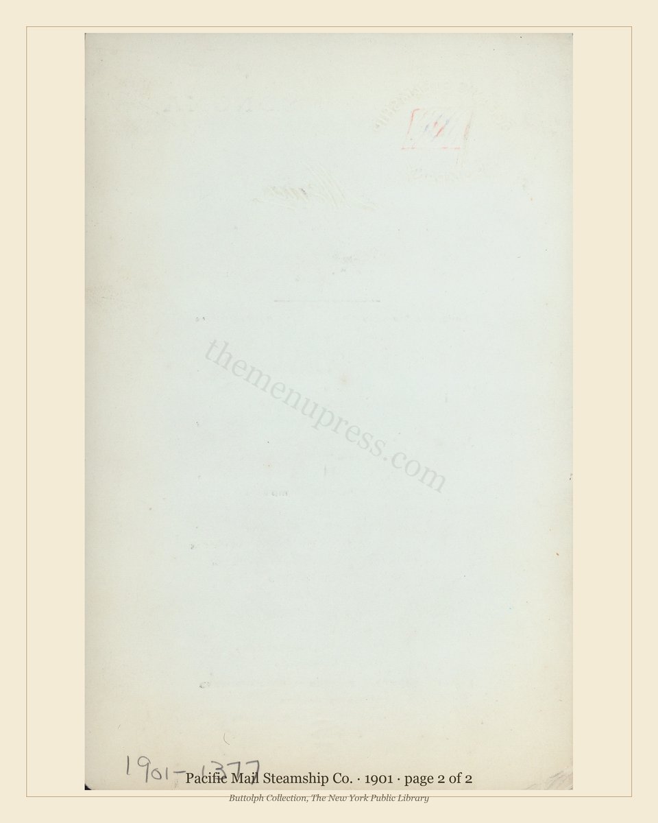 Vintage menu — page 2 of 2