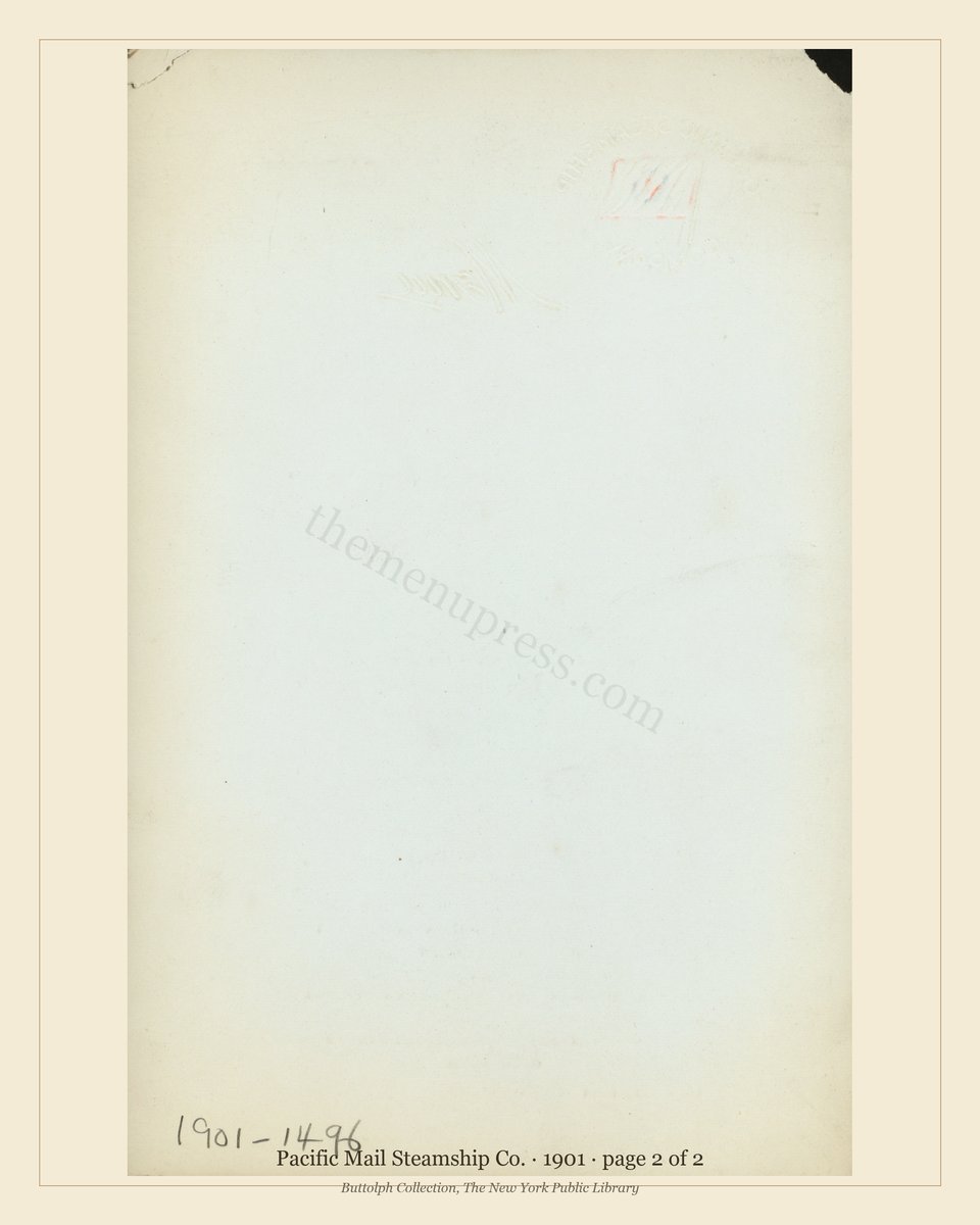 Vintage menu — page 2 of 2