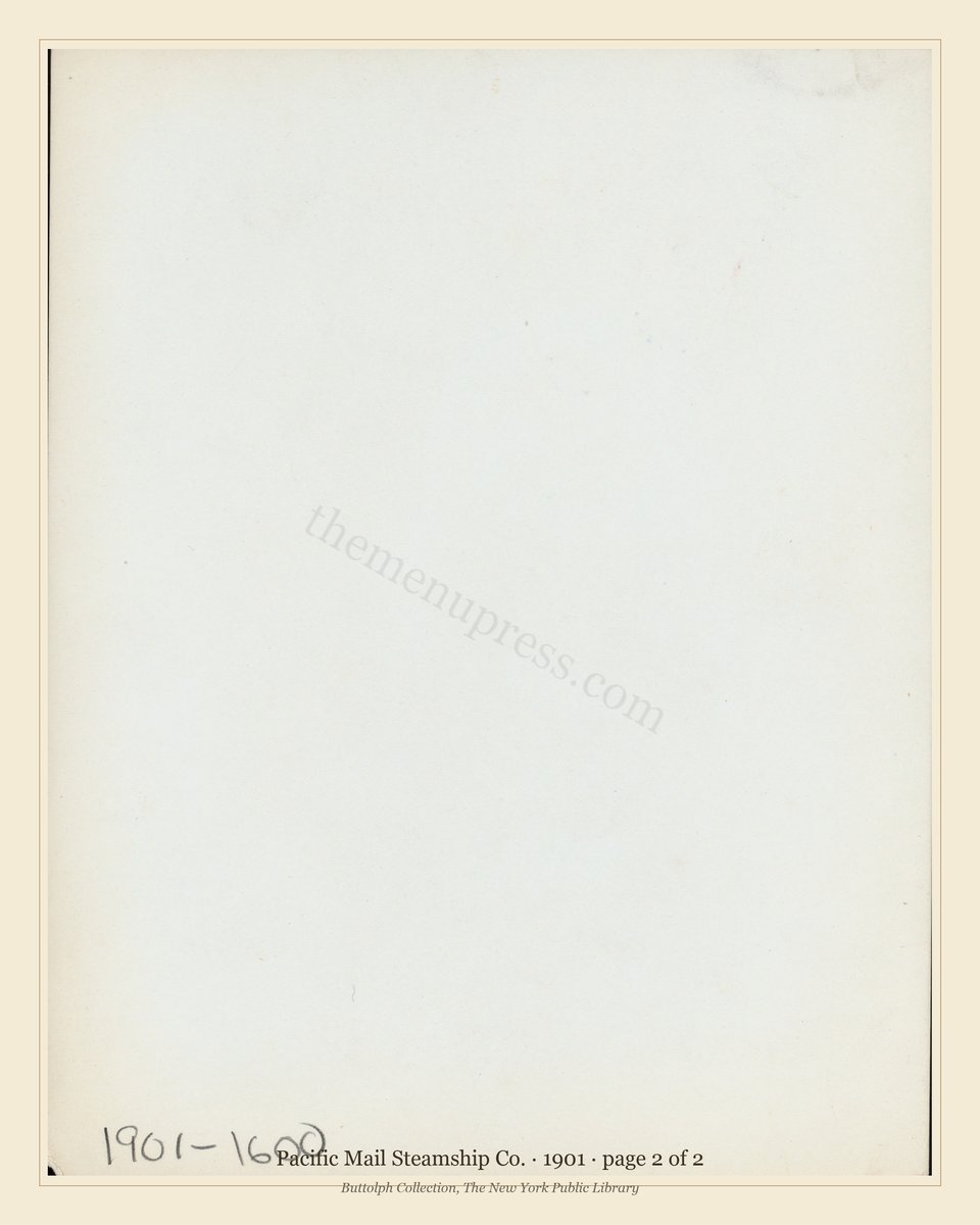 Vintage menu — page 2 of 2