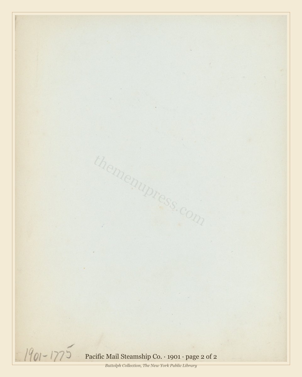 Vintage menu — page 2 of 2