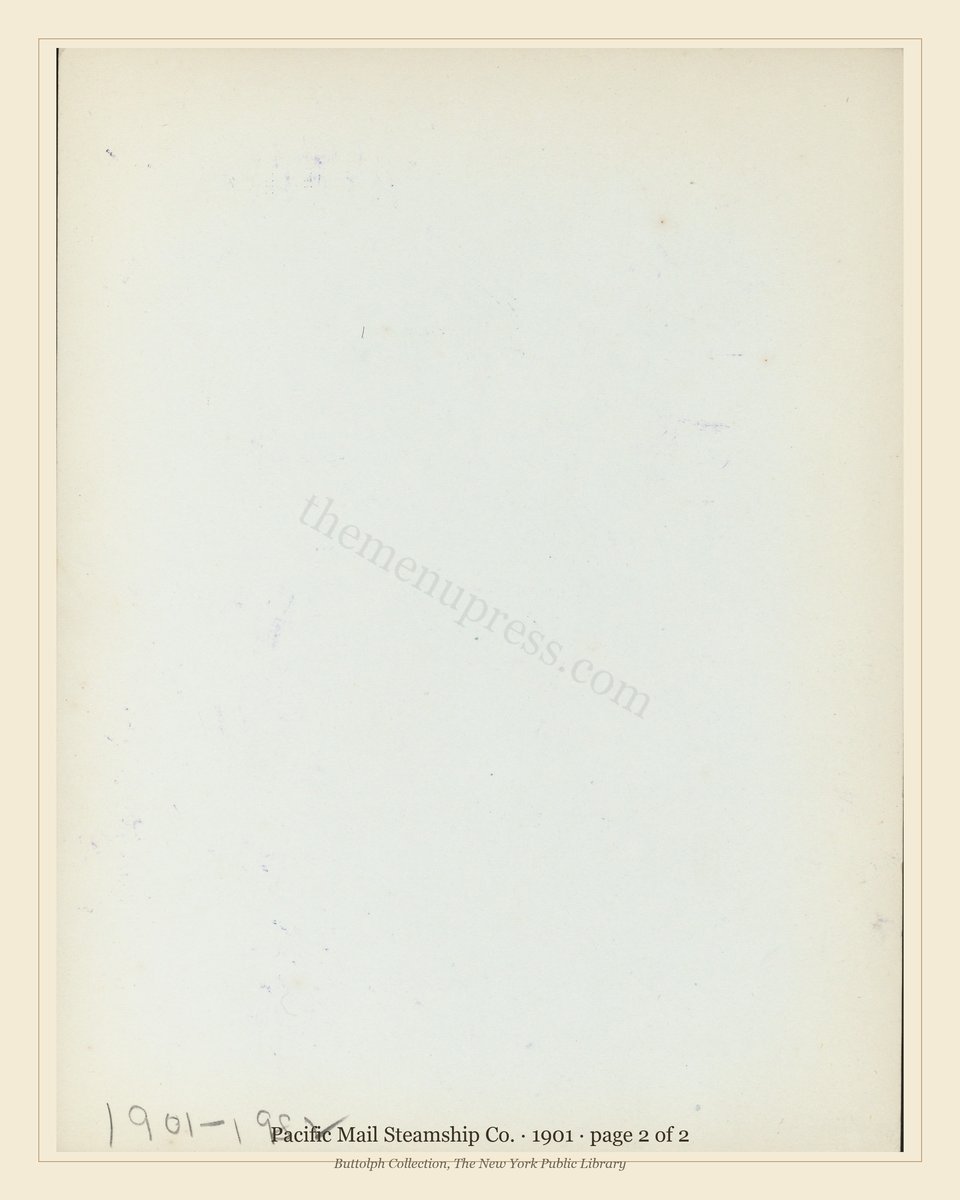 Vintage menu — page 2 of 2