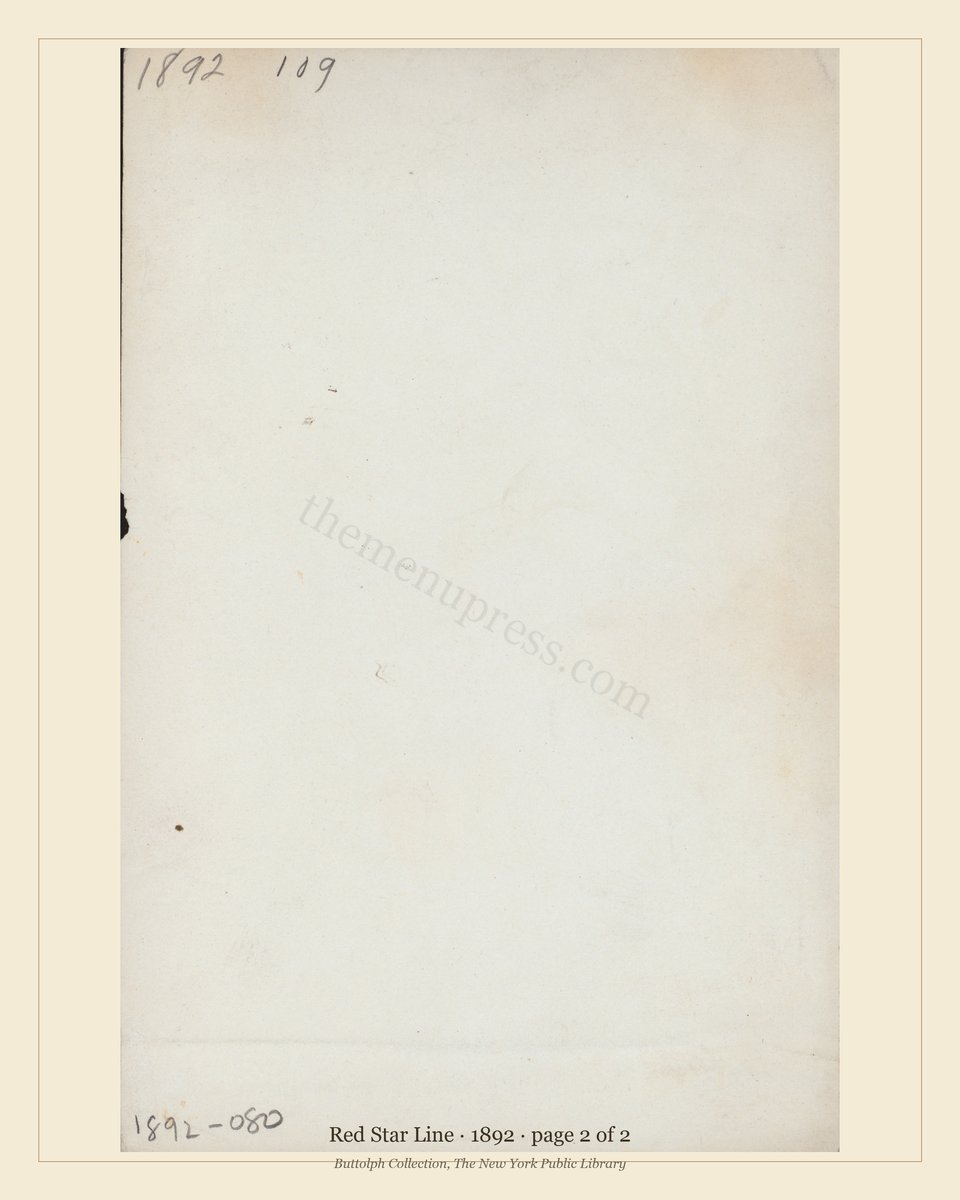 Vintage menu — page 2 of 2
