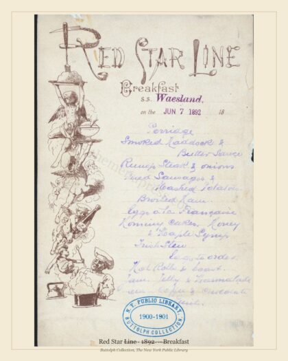 Red Star Line · 1892 — Breakfast