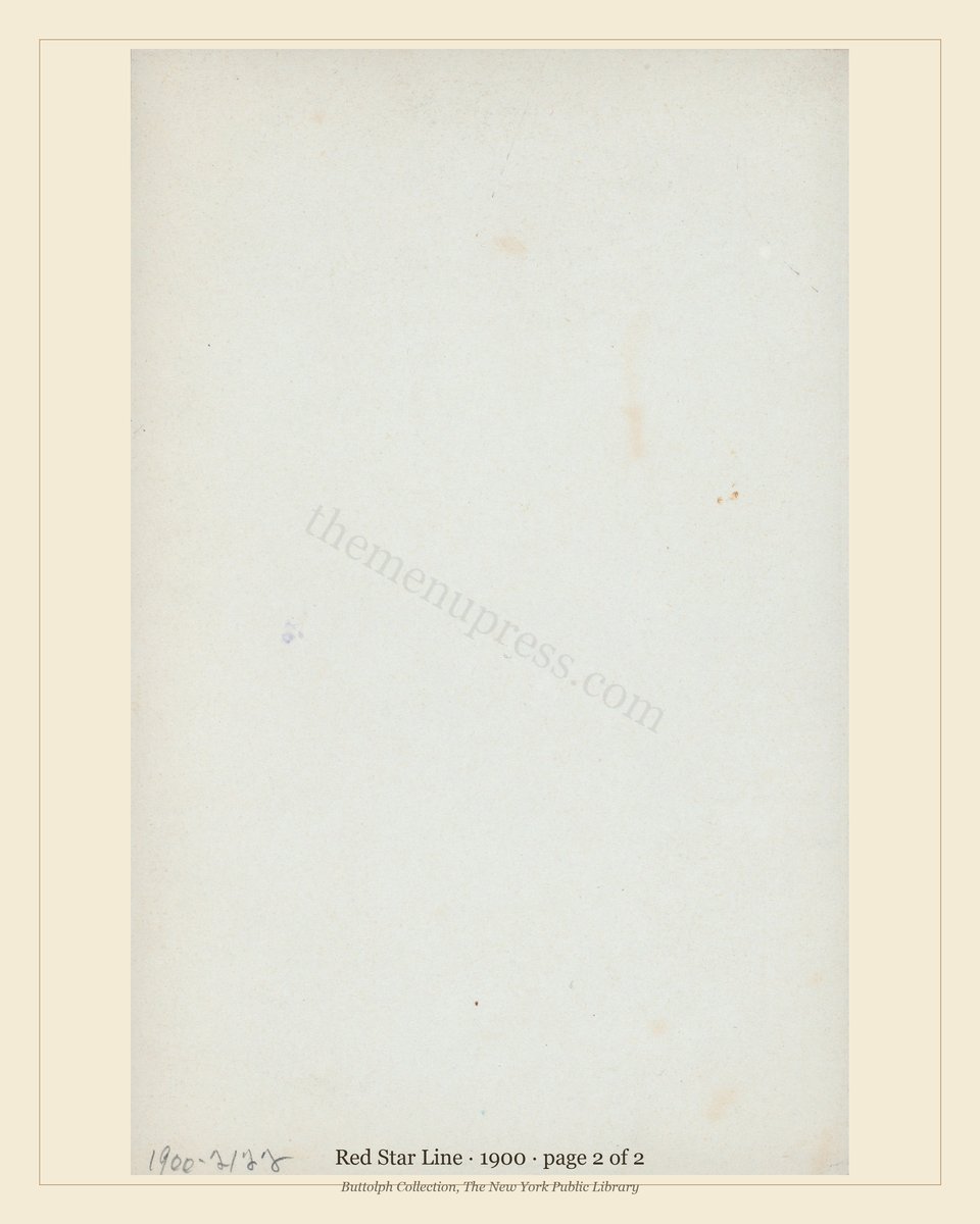 Vintage menu — page 2 of 2