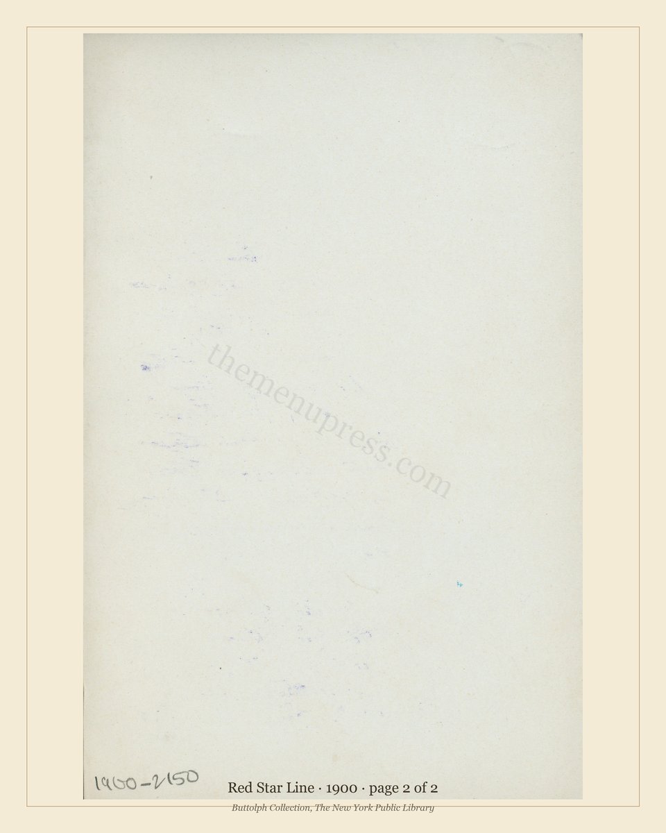 Vintage menu — page 2 of 2