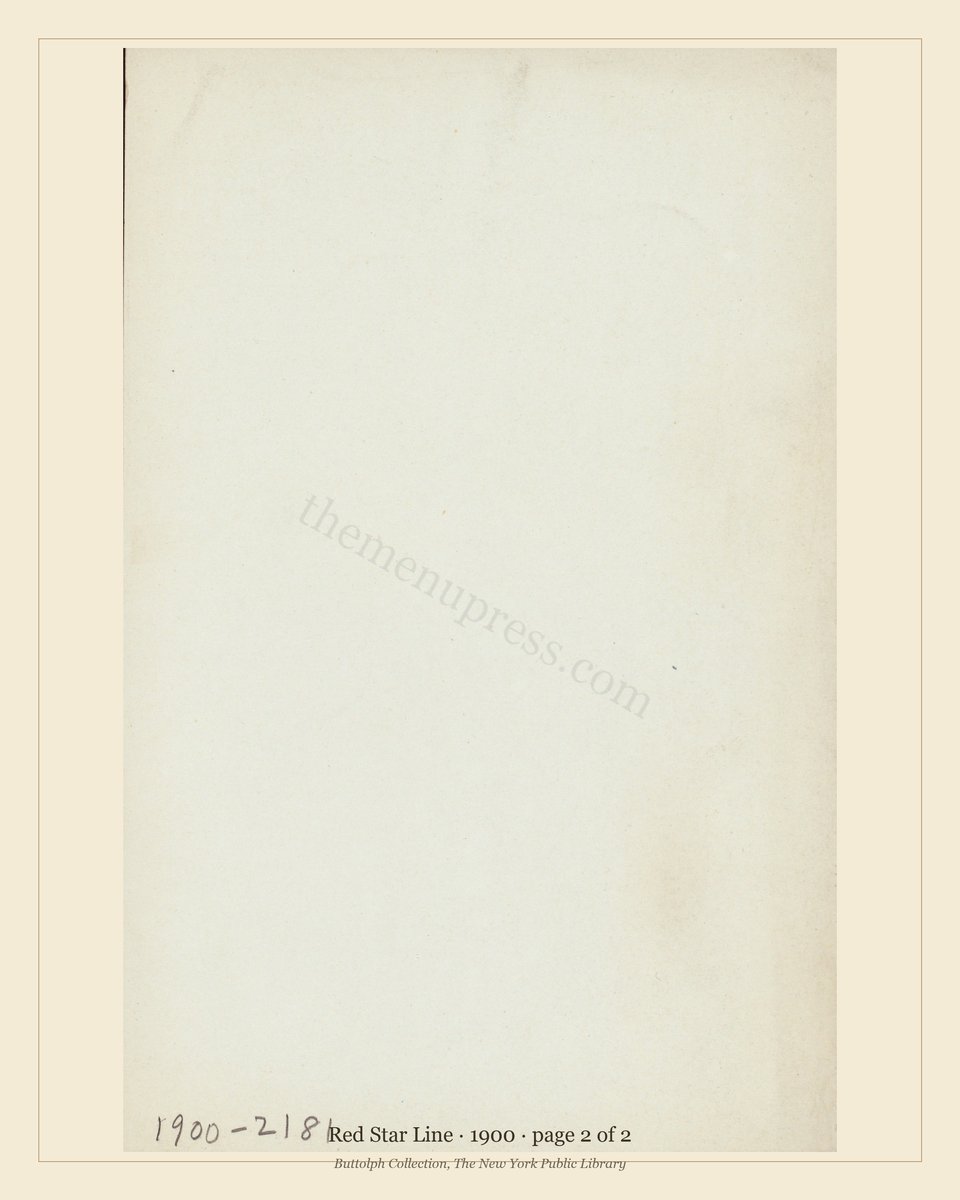 Vintage menu — page 2 of 2