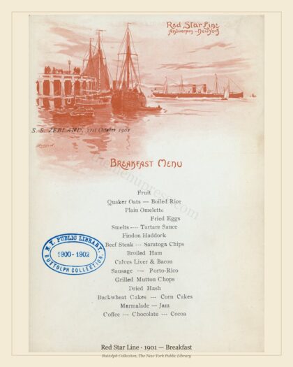 Red Star Line · 1901 — Breakfast