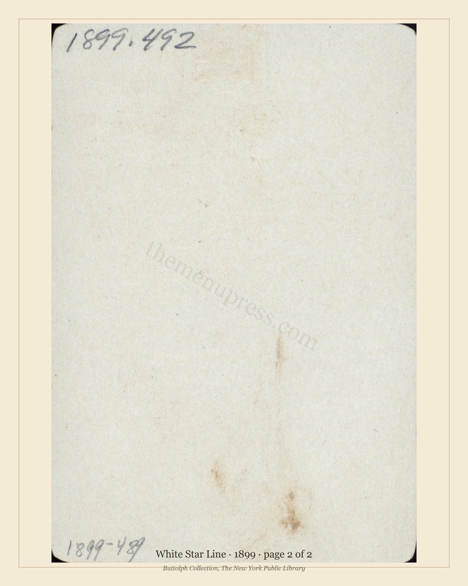 Vintage menu — page 2 of 2