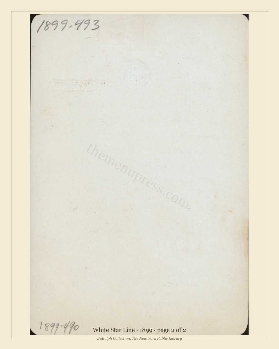 Vintage menu — page 2 of 2