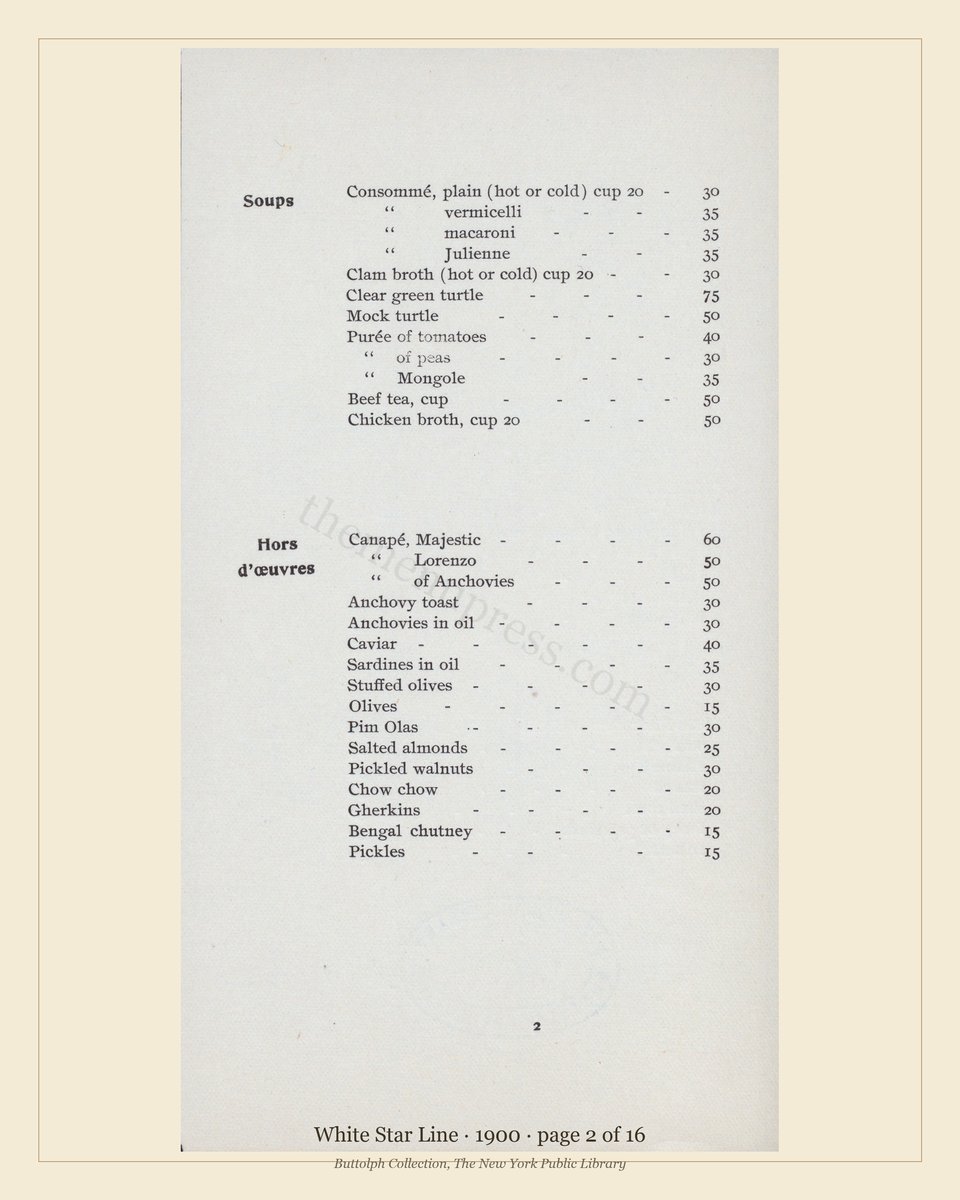 Vintage menu — page 2 of 7