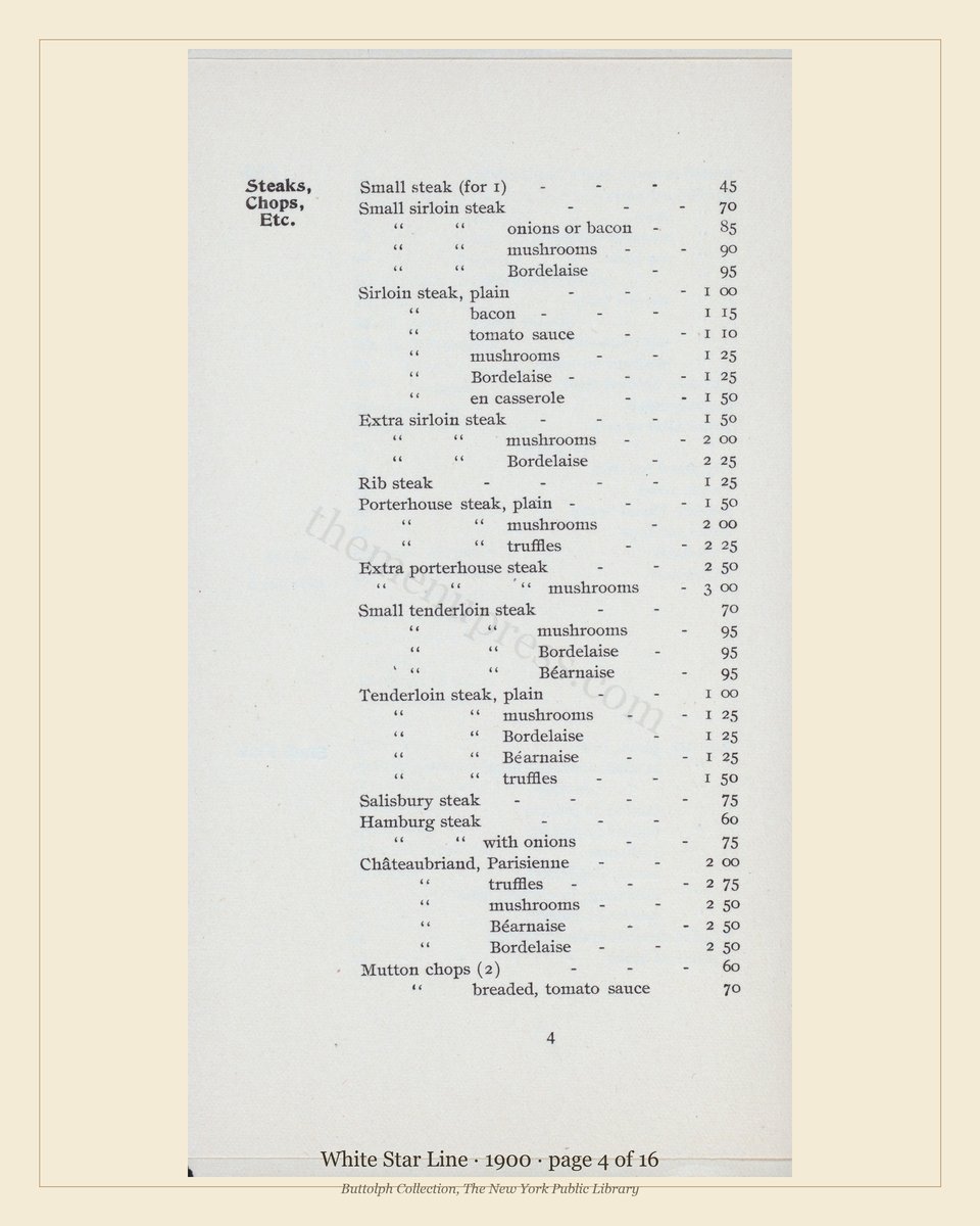 Vintage menu — page 4 of 7