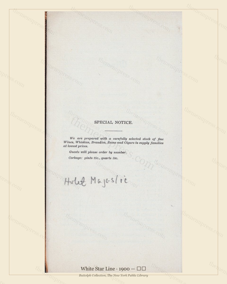 Vintage menu preview — 1900 Vintage Wine List — White Star Line, Transatlantic Ocean Liner Card