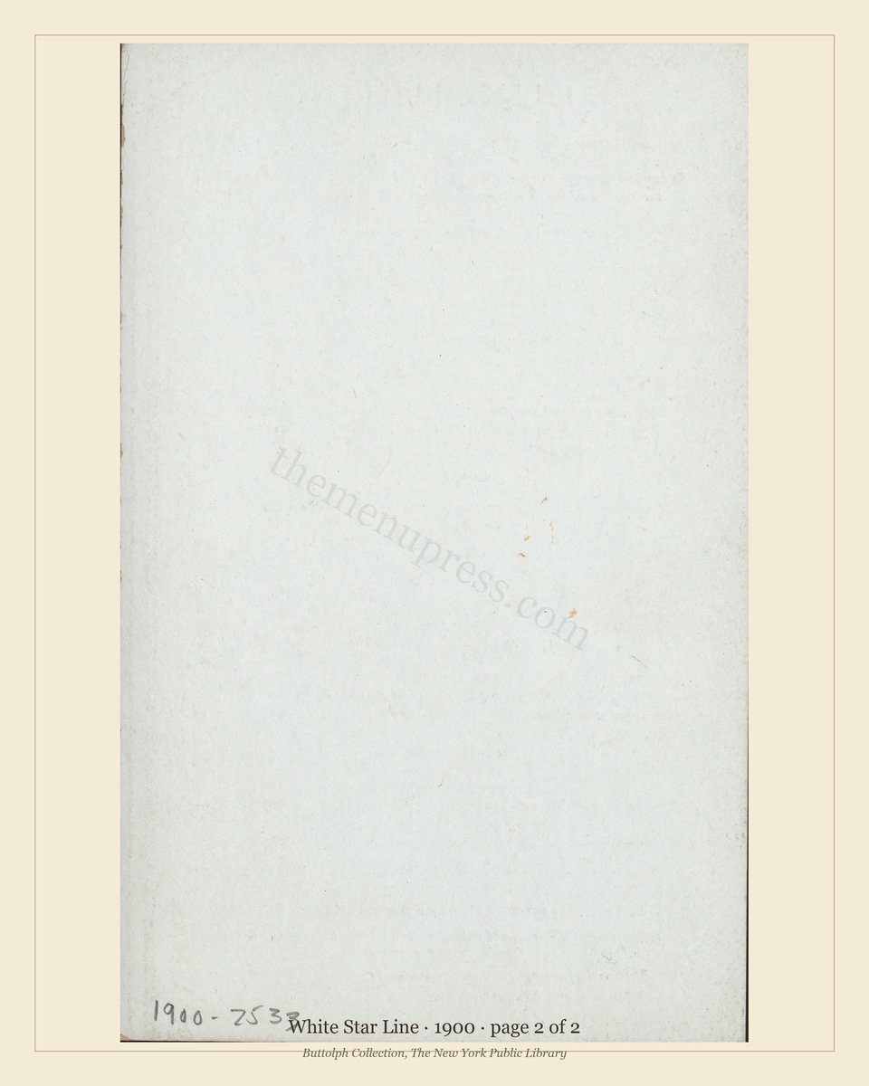 Vintage menu — page 2 of 2