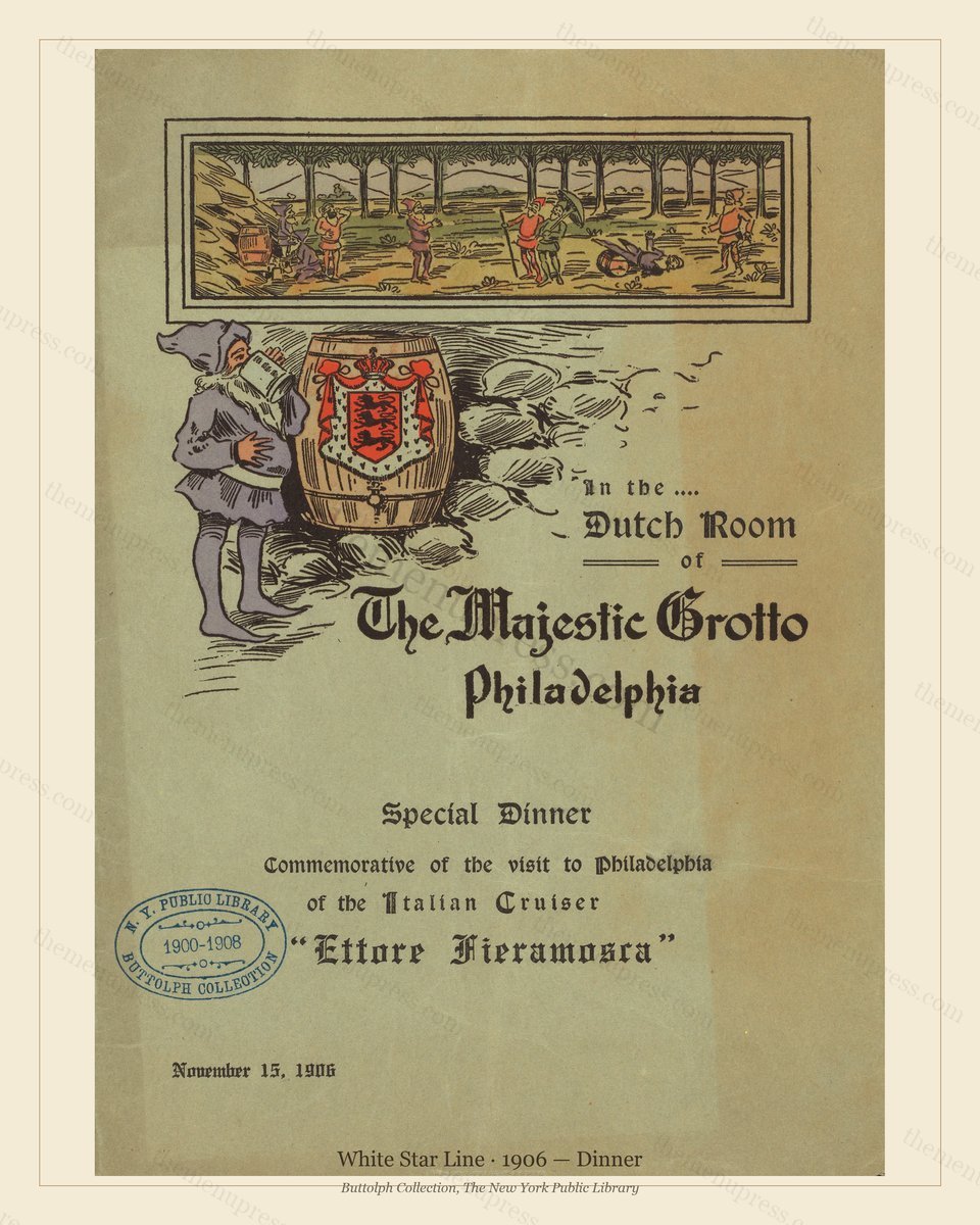 Vintage menu preview — 1906 Vintage Dinner Menu — White Star Line, Transatlantic Ocean Liner Card (Comp
