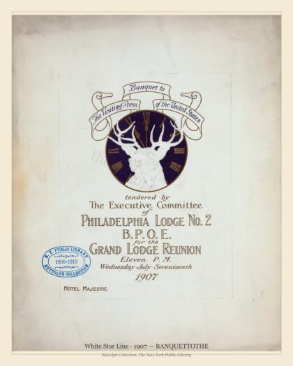 White Star Line · 1907 — BANQUETTOTHE
