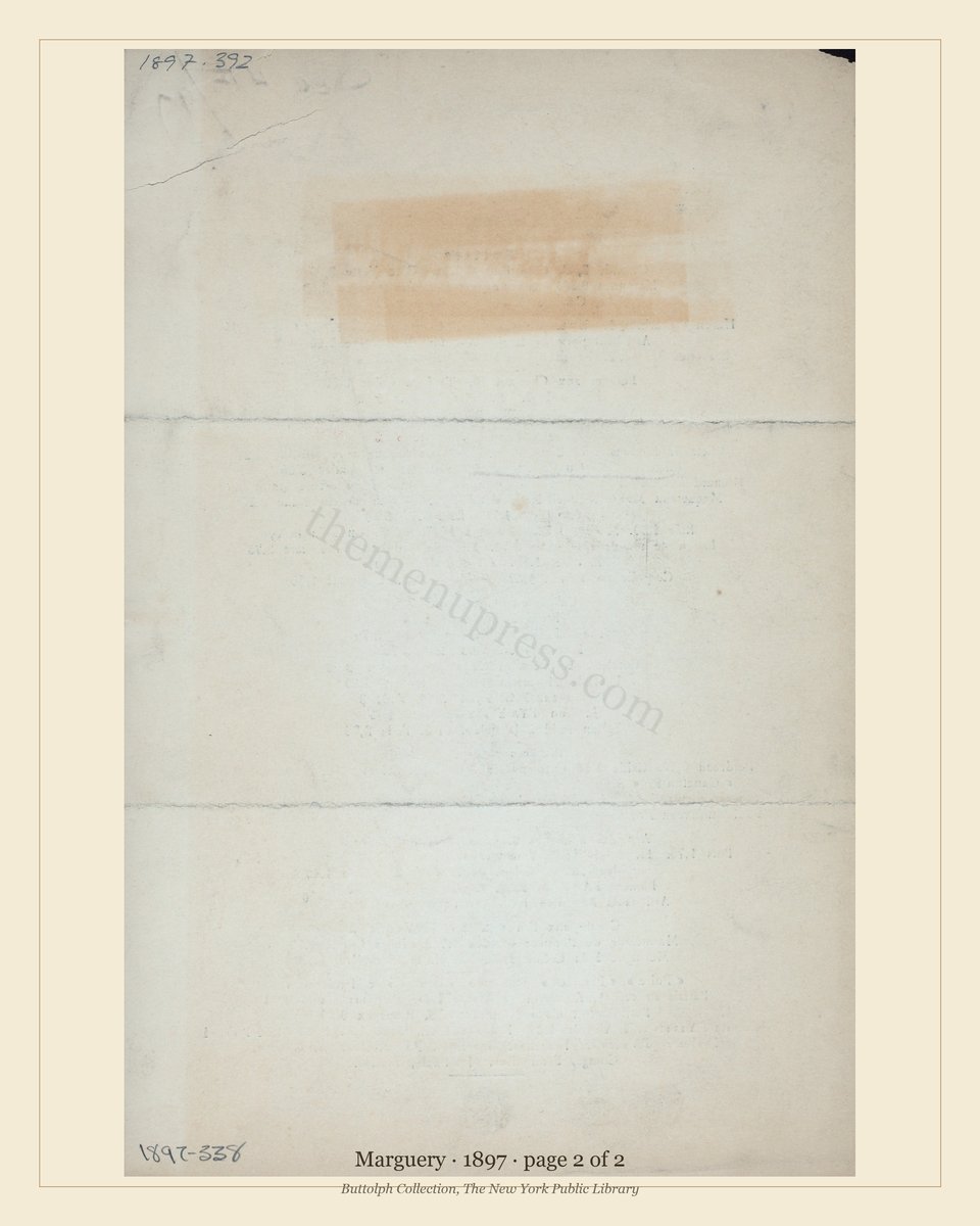 Vintage menu — page 2 of 2