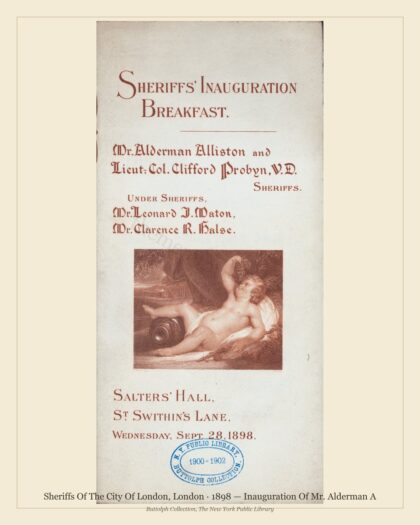 Sheriffs Of The City Of London, London · 1898 — Inauguration Of Mr. Alderman A