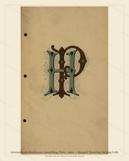 Vintage menu preview — 1900 Vintage Banquet Menu — Internationale Kochkunst-Ausstellun, Belle Époque Pa
