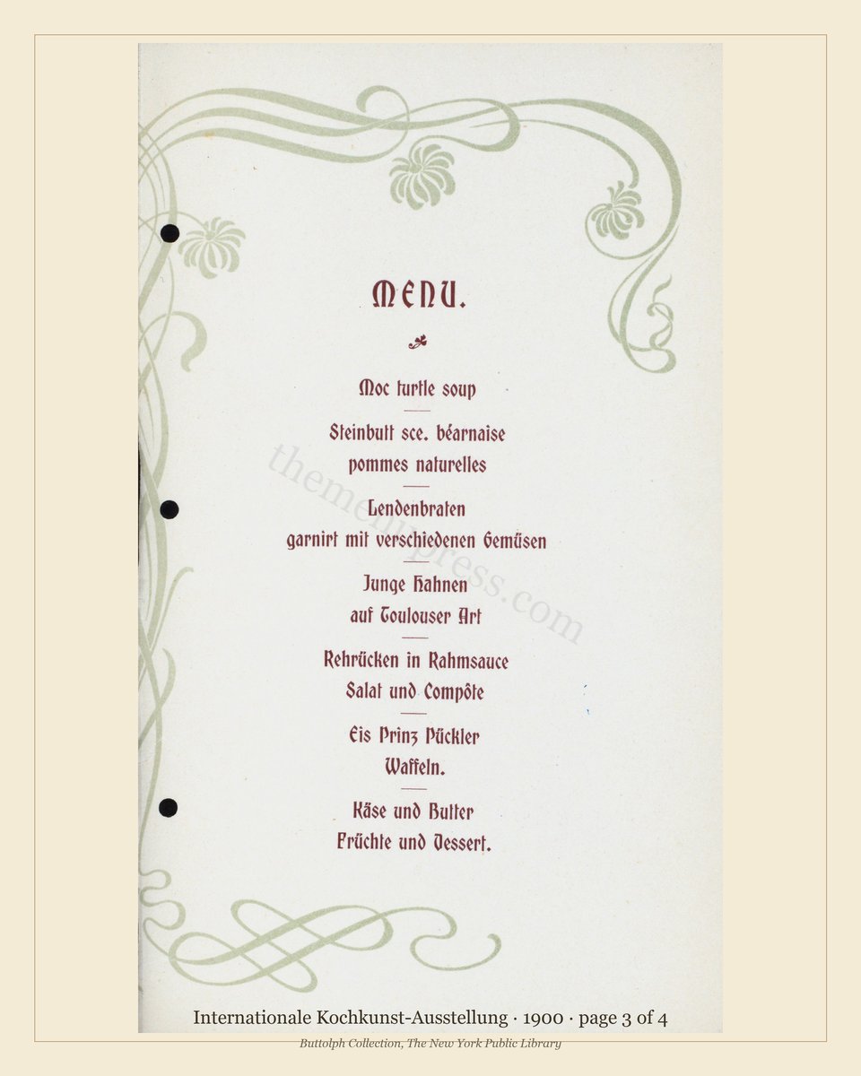 Vintage menu — page 3 of 4