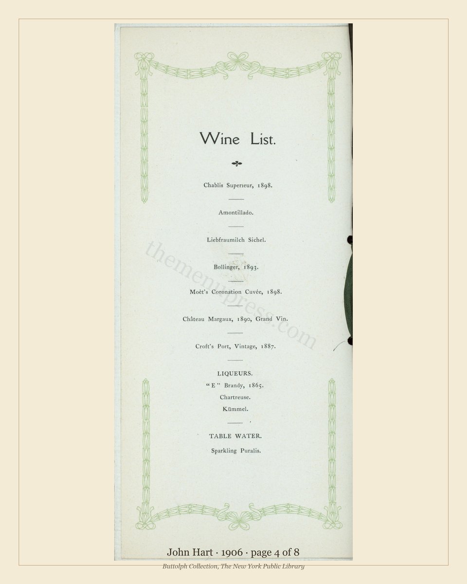 Vintage menu — page 4 of 8