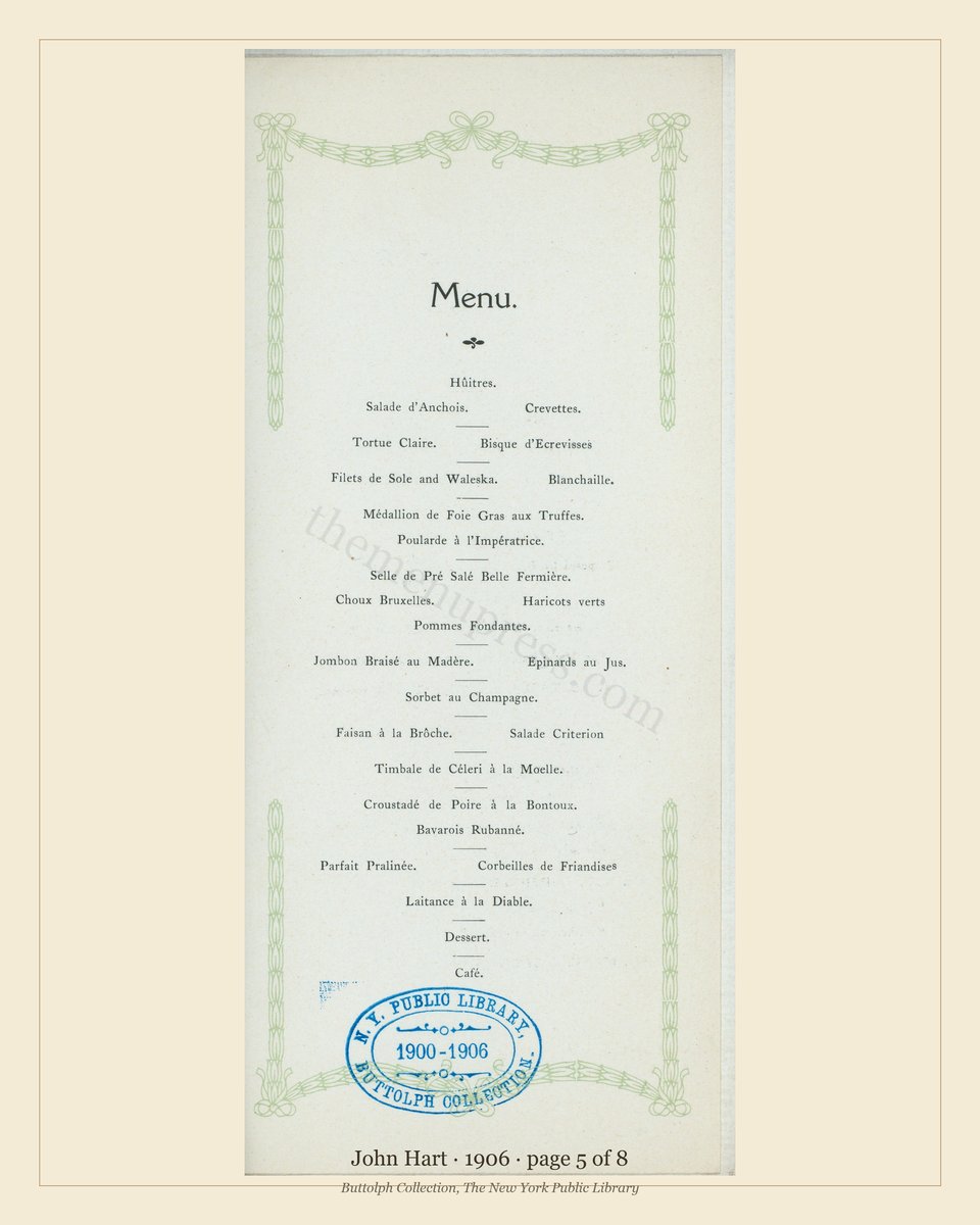 Vintage menu — page 5 of 8
