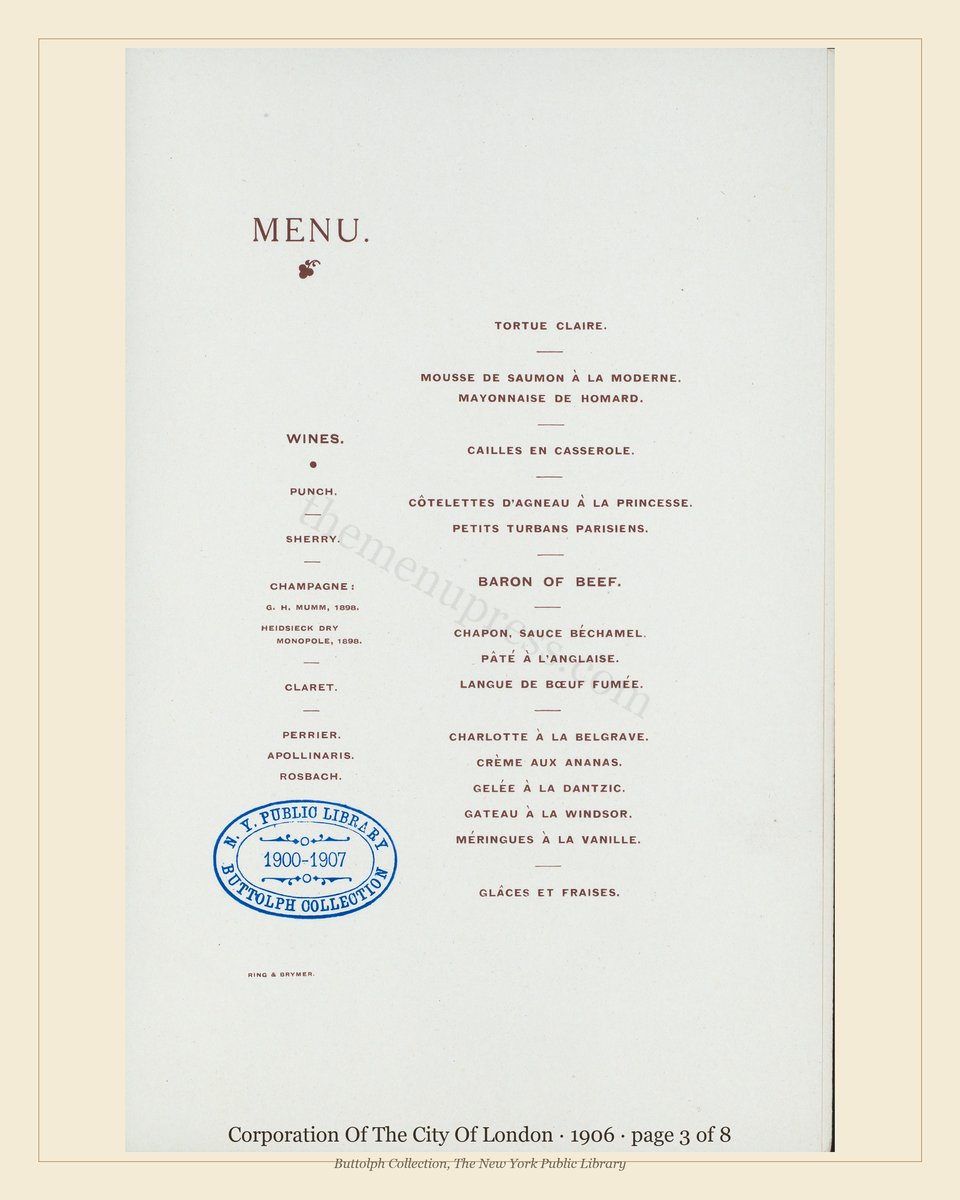 Vintage menu — page 3 of 8