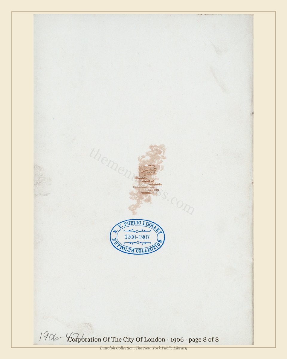 Vintage menu — page 8 of 8