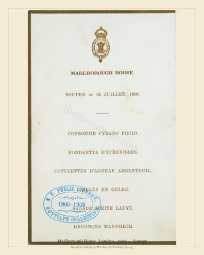 Marlborough House, London · 1906 — Souper