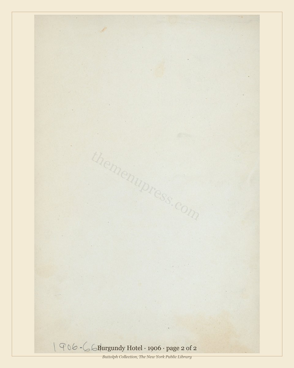 Vintage menu — page 2 of 2