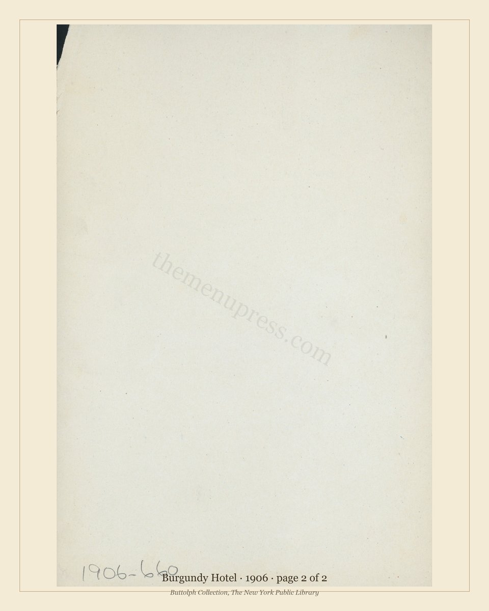 Vintage menu — page 2 of 2