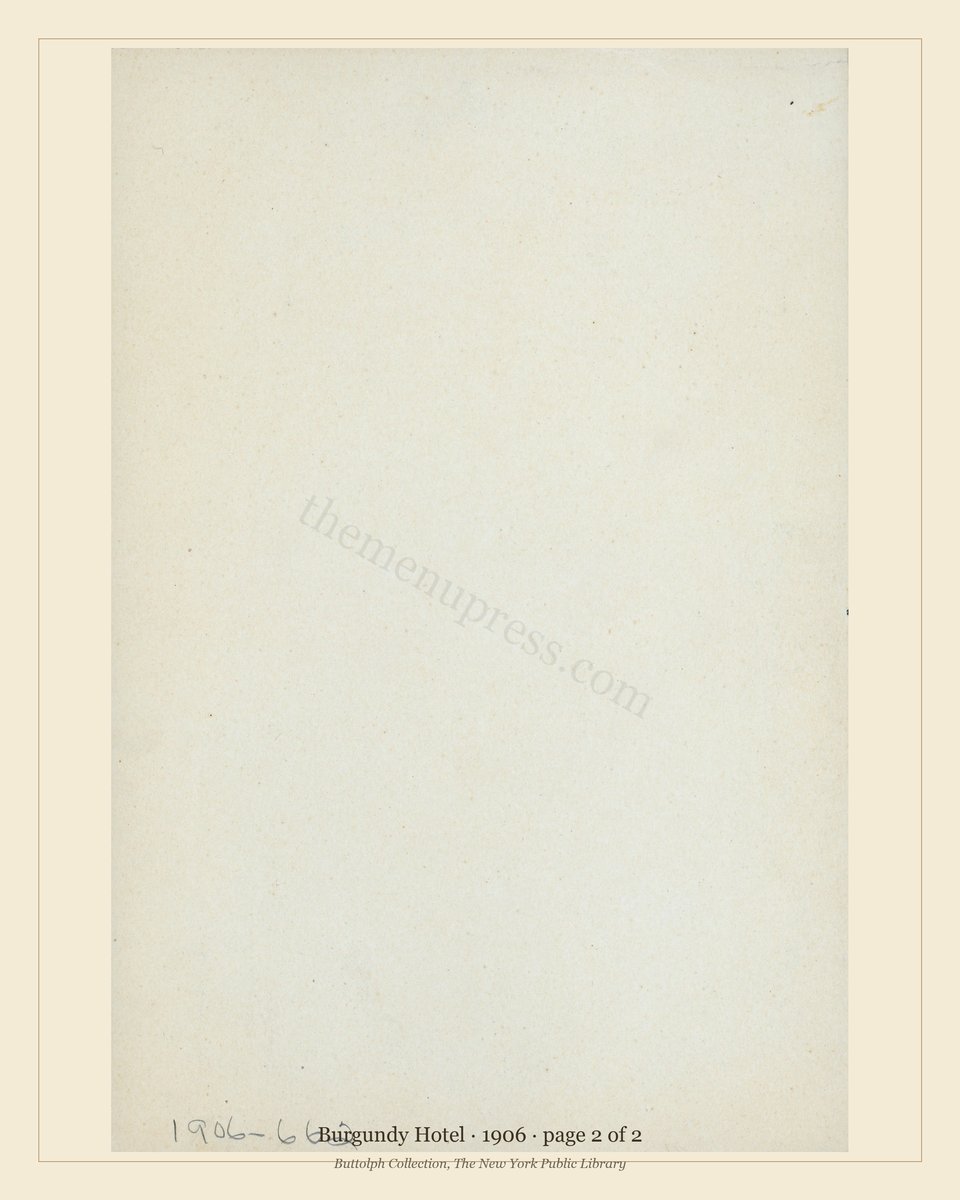 Vintage menu — page 2 of 2