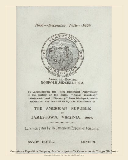 Jamestown Exposition Company, London · 1906 — To Commemorate The 300Th Anniv