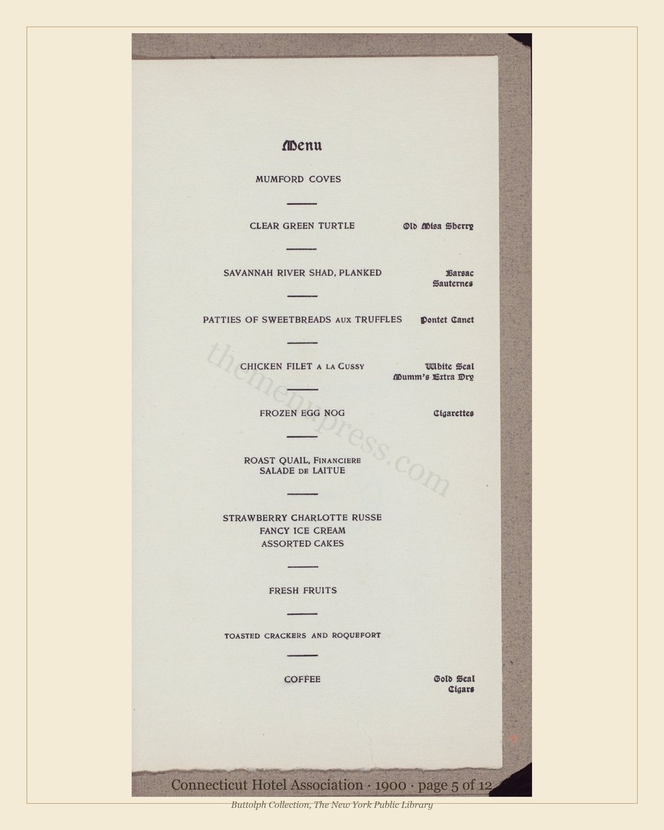 Vintage menu — page 5 of 11