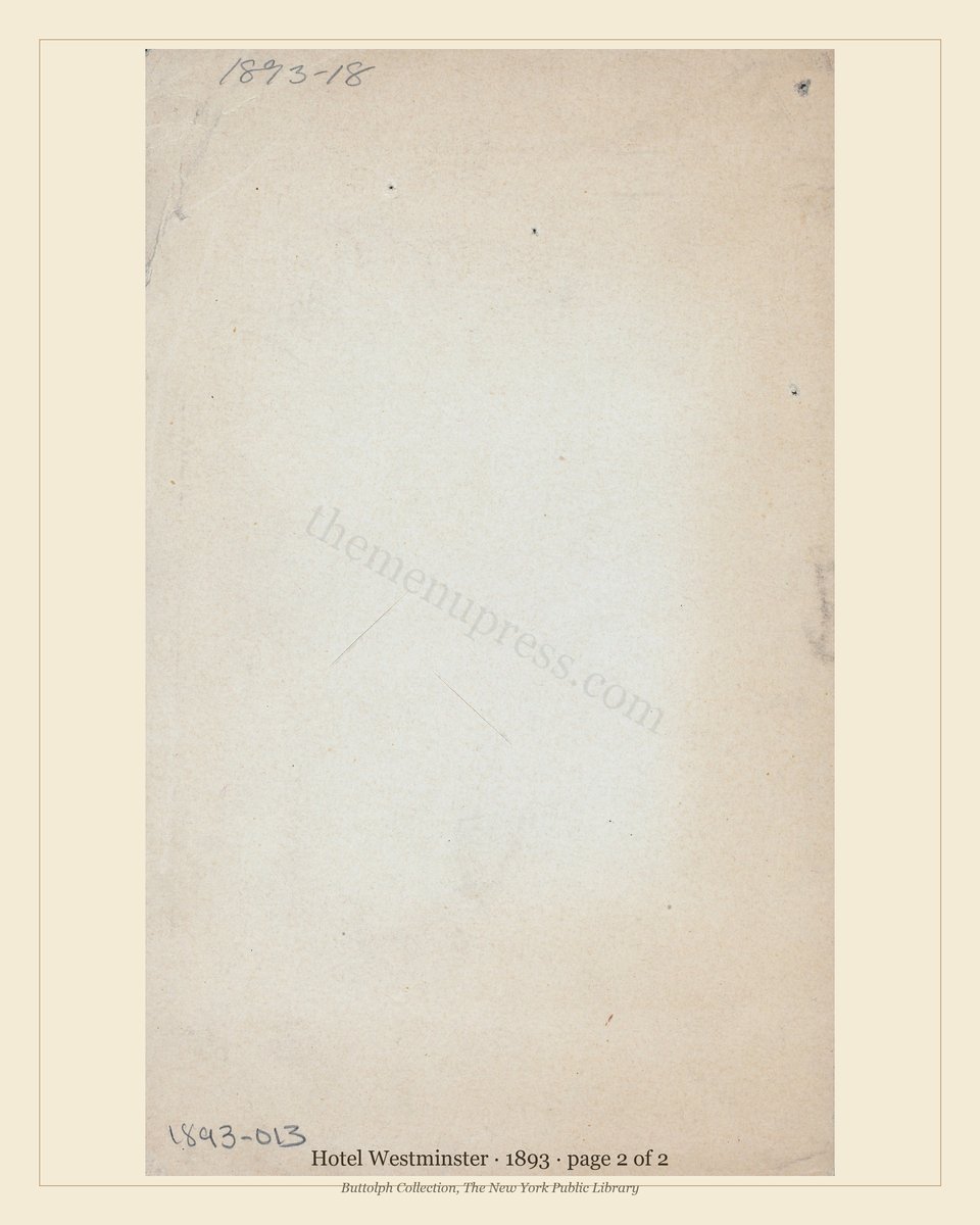 Vintage menu — page 2 of 2