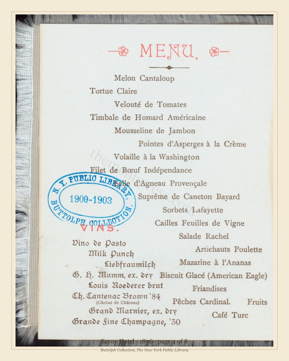 Vintage menu — page 4 of 8