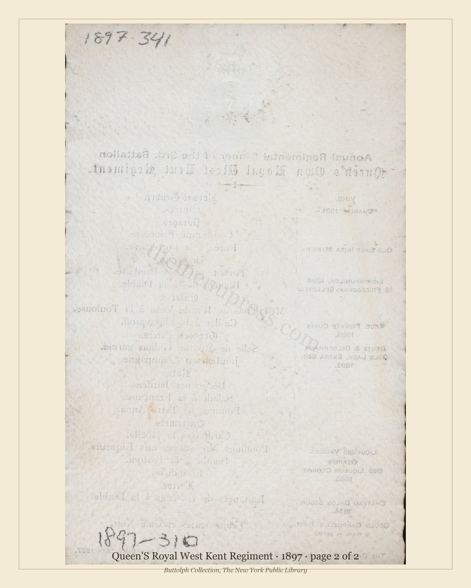Vintage menu — page 2 of 2