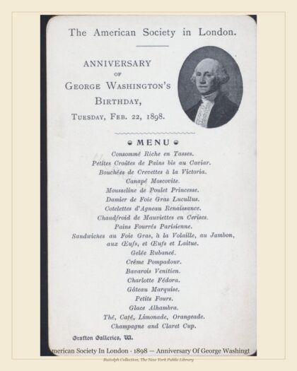 American Society In London · 1898 — Anniversary Of George Washingt