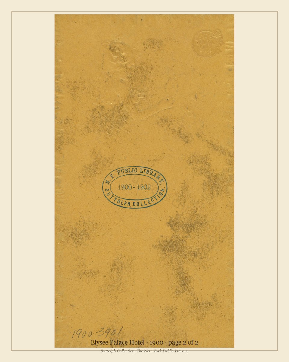 Vintage menu — page 2 of 2